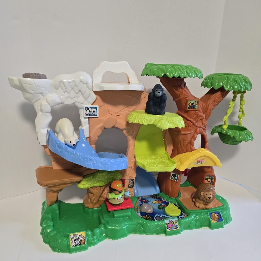 Fisher-Price Little People Zoo Talkers Safari Jungle Tree House Toddler Playset - Picture 6 of 17